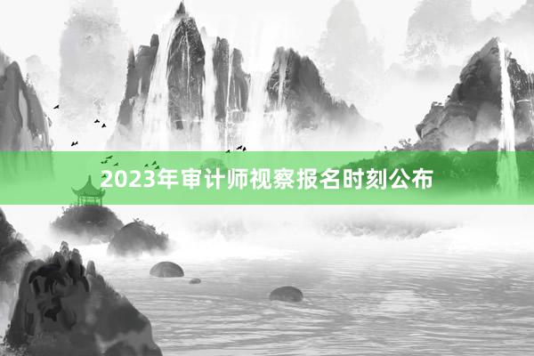2023年审计师视察报名时刻公布
